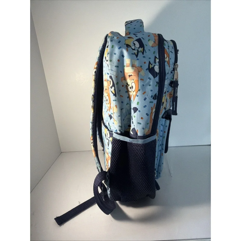 & Bingo Backpack for Girls & Boys, Multi Pocket Bookbag with Adjustable Bluey